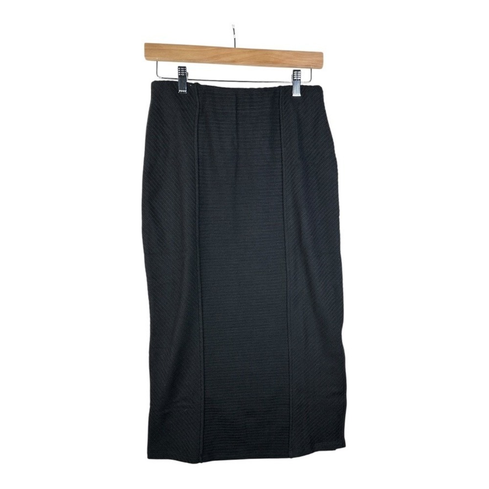 Band of the Free Women's Black Ribbed Knit Midi Pencil Skirt Size Medium NWT
